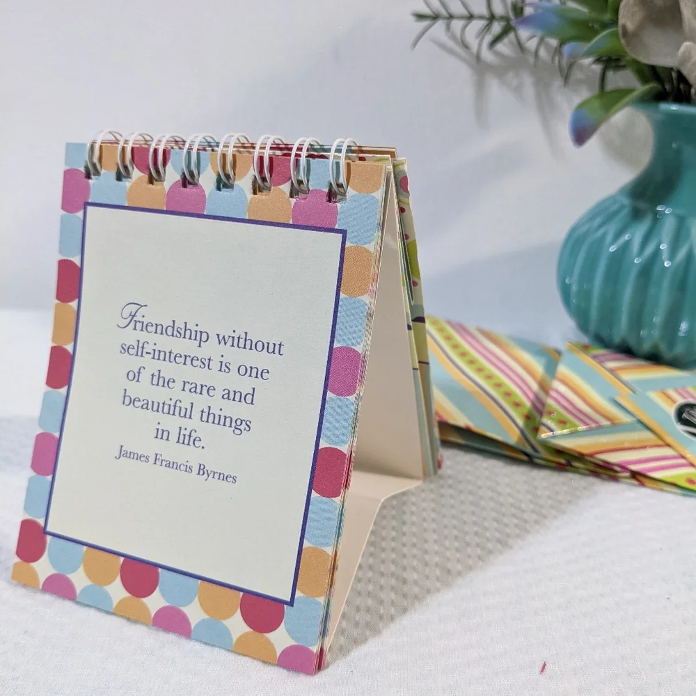 💛 Friends Forever Desk Quote Book Notepads Pens & Giftbag 6 Pc SET